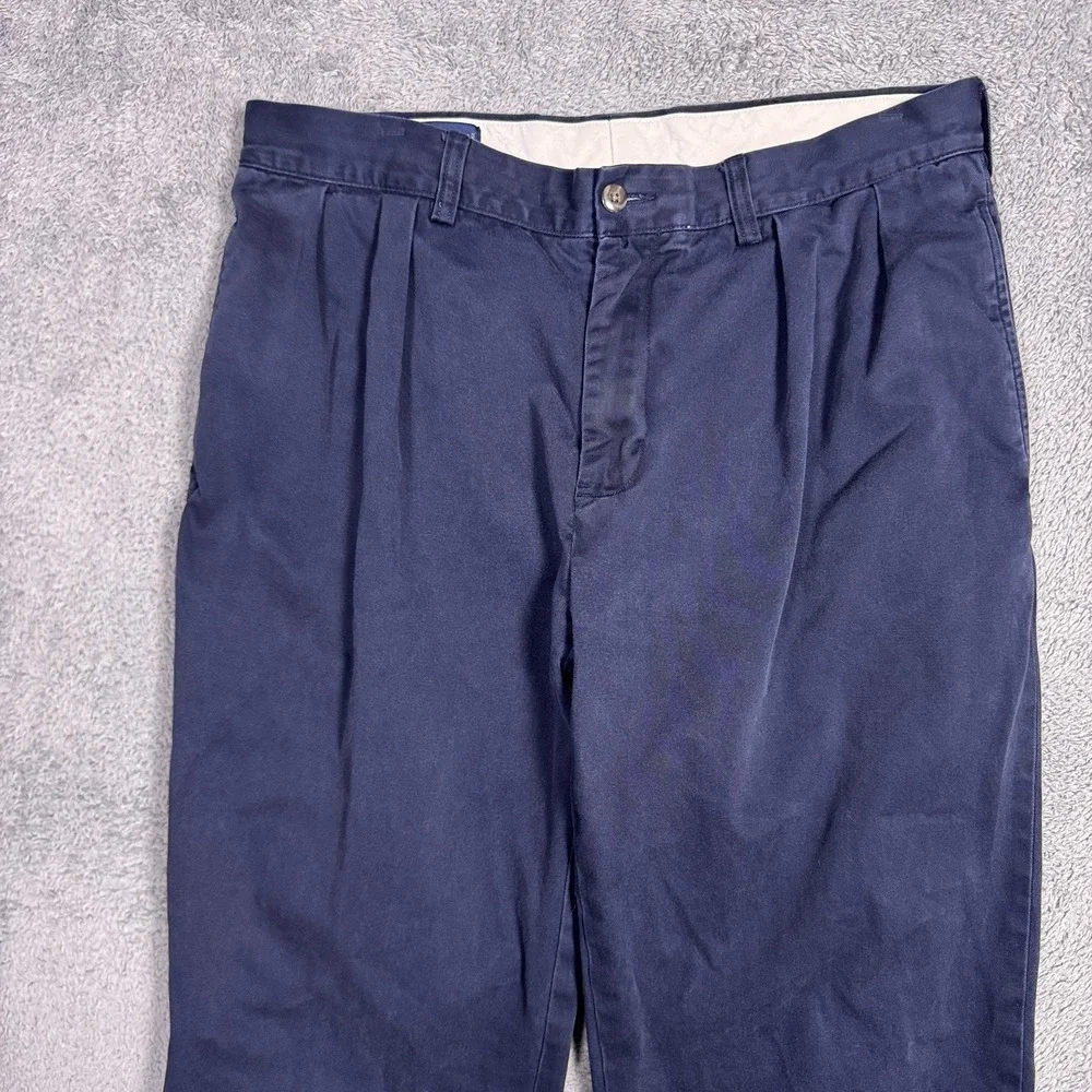Polo Ralph Lauren Pants Men's 34x30 Ethan Trouser Golf Twill Blue Pleated Chino